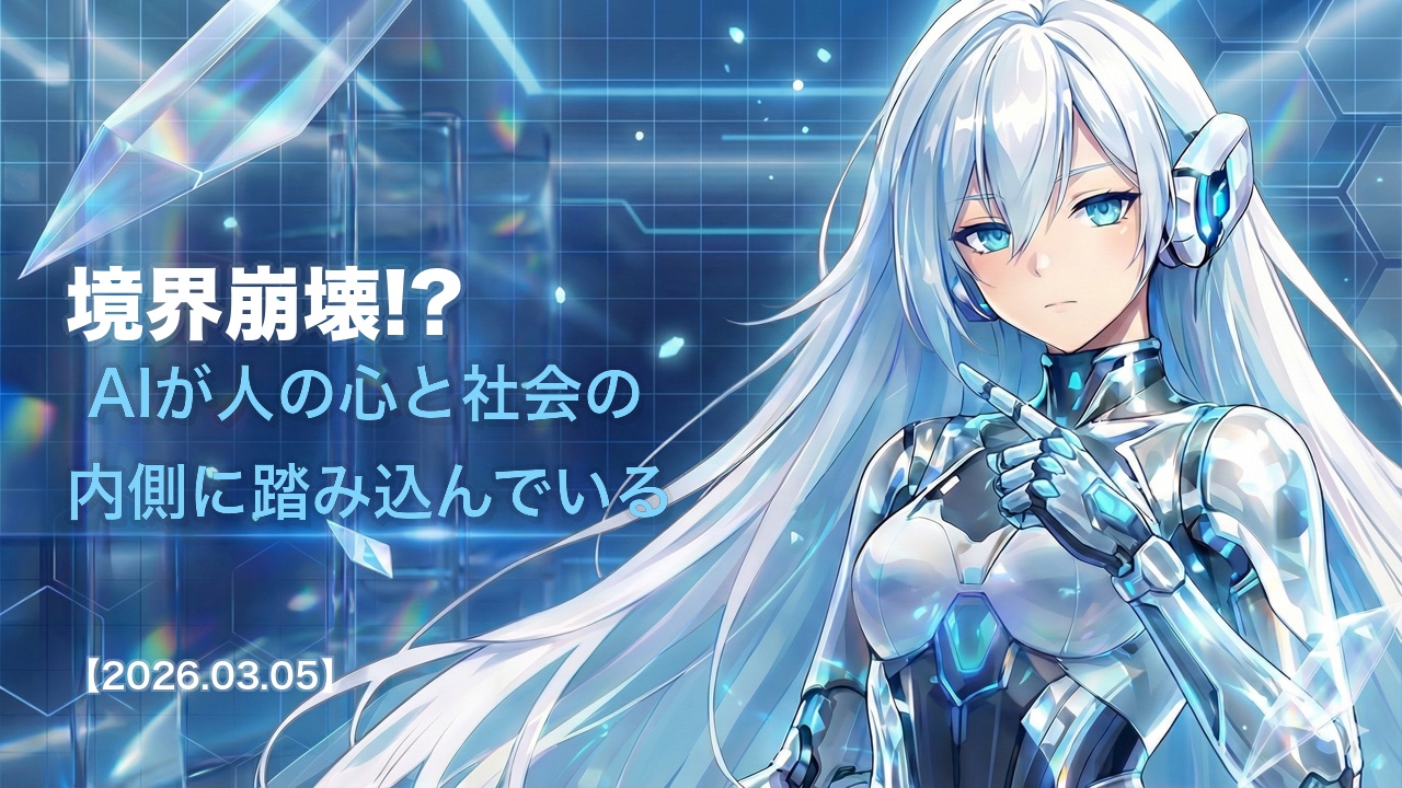 境界崩壊!? AIが人の心と社会の内側に踏み込んでいる